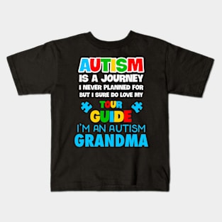 Autism Grandma Autism Awareness Gift for Birthday, Mother's Day, Thanksgiving, Christmas Kids T-Shirt